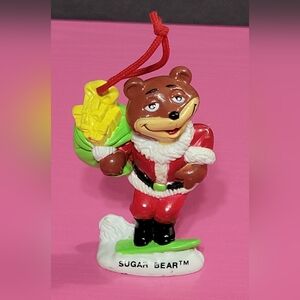 Vintage 1993 Sugar Bear™ Santa Ornament Golden Crisp Cereal Promo (0518)